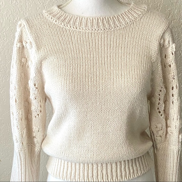 Girls Ivory Dot Sleeve Sweater - Picture 5 of 16